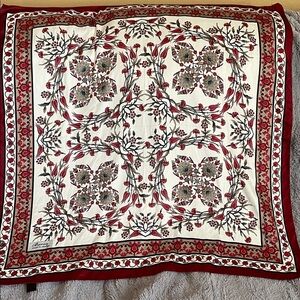 Bursa Silk Floral Red and White Scarf